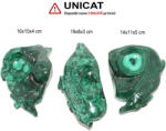  Bol din Malachit Mineral Natural Crocodil -14-19 x 8-11 x 3-5 cm - 1 Buc Castron