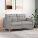 vidaXL Canapea cu 2 locuri, gri deschis, 140 cm, material textil (348613) Canapea