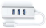 Satechi Hub Type-C Aluminium 3x USB 3.0 Ethernet Argintiu (ST-TC2N1USB31AS) - vexio