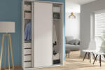 BRW Гардероб flex 150 / 45 / 240 см бял - тесен модел с плъзгащи врати (f57-szafa_zestaw_19-bi/bi)