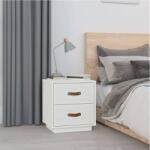 vidaXL Noptieră, alb, 40x34x45 cm, lemn masiv de pin (818327)