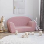 vidaXL Canapea pentru copii cu 2 locuri, roz, pluș moale (341772) Canapea