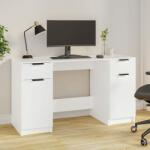 vidaXL Birou cu dulap lateral, alb, lemn prelucrat (3115908)
