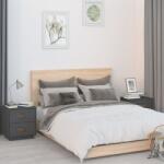 vidaXL Noptiere, 2 buc. , gri, 40x34x45 cm, lemn masiv de pin (818330)