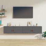 vidaXL Dulapuri de perete 2 buc. gri, 80x30x30 cm lemn masiv de pin (818380) Raft