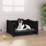 vidaXL Pat pentru câini, negru, 55, 5x45, 5x28 cm, lemn masiv de pin (821446) - comfy
