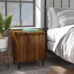 vidaXL Noptieră cu picioare din metal, stejar maro, 40x30x50 cm (813120) - comfy