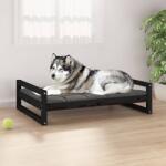 vidaXL Pat pentru câini, negru, 105, 5x75, 5x28 cm, lemn masiv de pin (821491) - comfy
