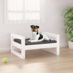 vidaXL Pat pentru câini, alb, 55, 5x45, 5x28 cm, lemn masiv de pin (821468) - comfy