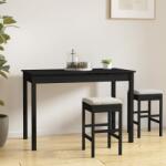 vidaXL Masă de sufragerie, negru, 110x55x75 cm, lemn masiv de pin (814253) - comfy