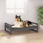 vidaXL Pat pentru câini, gri, 95, 5x65, 5x28 cm, lemn masiv de pin (821484) - comfy