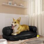 vidaXL Pat pentru câini, spumă ergonomică, negru, 75x53 cm, piele eco (171323) - comfy
