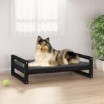 vidaXL Pat pentru câini, negru, 95, 5x65, 5x28 cm, lemn masiv de pin (821486) - comfy