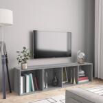 vidaXL Bibliotecă/dulap TV, gri sonoma, 143x30x36 cm, lemn prelucrat (815271) - comfy Raft