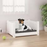 vidaXL Pat pentru câini, alb, 55, 5x45, 5x28 cm, lemn masiv de pin (821443) - comfy