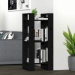 vidaXL Bibliotecă/Separator cameră, negru, 41x35x91 cm, lemn masiv pin (813863) - comfy Biblioteca
