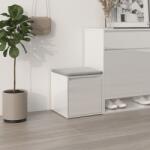vidaXL Cutie cu sertar, alb extralucios, 40, 5x40x40 cm, lemn compozit (808780) - comfy