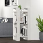 vidaXL Bibliotecă/Separator cameră, alb, 41x35x91 cm, lemn masiv pin (813860) - comfy Biblioteca