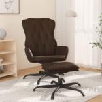 vidaXL Scaun de relaxare cu taburet, maro, piele ecologică (3097680)