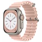 Alphajack Apple Watch 4/5/6/7/8/SE (38/40/41mm) óceán szilikon óraszíj rózsaszín homok Alphajack