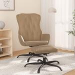 vidaXL Scaun de relaxare cu taburet, cappuccino, piele ecologică (3097684)