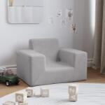 vidaXL Canapea pentru copii, gri deschis, pluș moale (341810) Canapea
