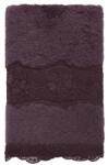 SOFT COTTON STELLA csipkés fürdőlepedő 85 x 150 cm-es Szilva szín / Plum red