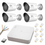 Uniview Sistem supraveghere IP PoE UNV 4 camere Starlight, 2.8mm, IR 50m, NVR 4K 4 canale 8MP, accesorii, HDD 500 GB (35305-)