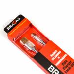 Bravas Кабел BRAVAS USB Type A - Type C сребрист 1м. FAST CHARGE, сертифициран (valp_5746)