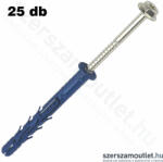 KOELNER Peremes dübel hatlapfejű peremes csavarral TORX 10x140mm [25db/doboz] (KO57258) (KO57258)
