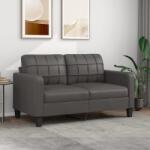 vidaXL Canapea cu 2 locuri, gri, 140 cm, piele ecologică (348652) Canapea