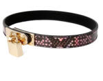 Kiotos Narrow Collar with Lock Reptile Gold/Pink