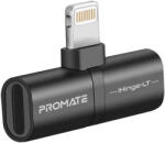 ProMate Преходник ProMate, 2-in-1 Audio and Charging Adaptor with Lightning Connector 2.4A Pass Through Charging 48KHz Audio Output , черен