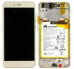 Huawei P4-02351VUV Gyári Huawei P10 Lite arany LCD kijelző érintővel kerettel + akkumulátor (P4-02351VUV)