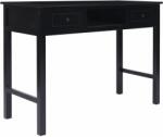 vidaXL Birou, negru, 108x45x76 cm, lemn masiv de paulownia (338538)