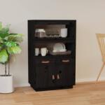 vidaXL Dulap înalt, negru, 67x40x108, 5 cm, lemn masiv de pin (820161) Comoda