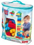 Mega Bloks, gentuta cuburi, albastru, set de constructie, 80 piese