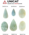  Cabochon Acvamarin Natural - Picatura - Oval - 24-38 x 13-22 x 6-8 mm - 1 Buc