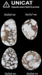  Cabochon Jasp White Horse Natural - Neregulat - Disc - 29-44 x 15-29 x 5-7 mm - 1 Buc