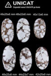  Cabochon Jasp White Horse Natural - Oval - 40-49 x 13-25 x 6-7 mm - 1 Buc