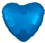 Szatén Metallic Blue szív fólia lufi 43 cm (DPA9914069)