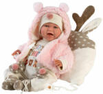 Llorens Mimi újszülött síró kislány baba Kid's Zone pulcsiban 40 cm