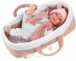 Llorens Mimi újszülött síró kislány baba hordozóval 40 cm