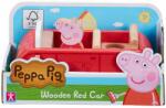 Peppa Pig Set masinuta din lemn cu figurina, Peppa Pig