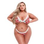 Baci Lingerie Kétrészes virágos Baci komplett csipkével, curvy