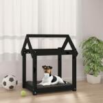 vidaXL Pat pentru câini, negru, 61x50x70 cm, lemn masiv de pin (822201) - vidaxl