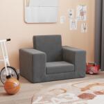 vidaXL Canapea pentru copii, antracit, pluș moale (341823) Canapea