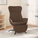 vidaXL Scaun de relaxare cu taburet, maro lucios, piele artificială (3097896)