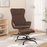 vidaXL Scaun de relaxare cu taburet, maro lucios, piele ecologică (3097894)