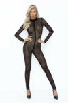 Noir Handmade F285 Full Body Leopard Flock Catsuit L